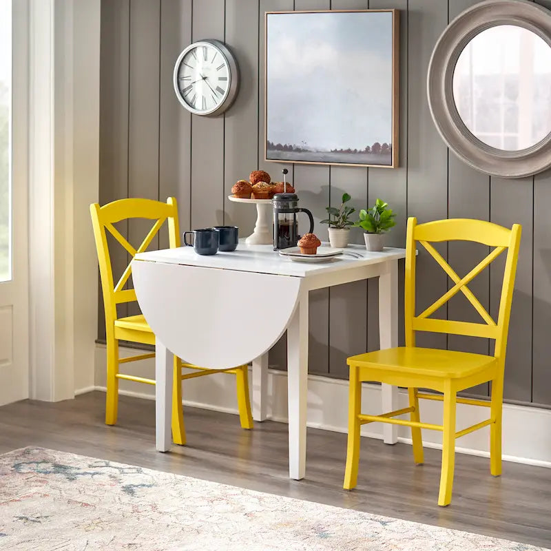 3-częściowy zestaw jadalniany z rozkładanym stołem w stylu wiejskiego domku Simple Living