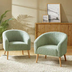 Zestaw 2 foteli Sheila Modern 30 W Boucle z nogami z litego drewna od HULALA HOME