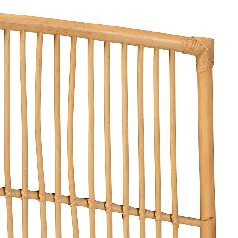 Malvina Nowoczesne Boho Nasuwane na Ścianę Łóżko z Rattanem – Queen Size