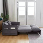 64,5-calowa rozkładana sofa 3 w 1 z sztruksu z funkcją spania