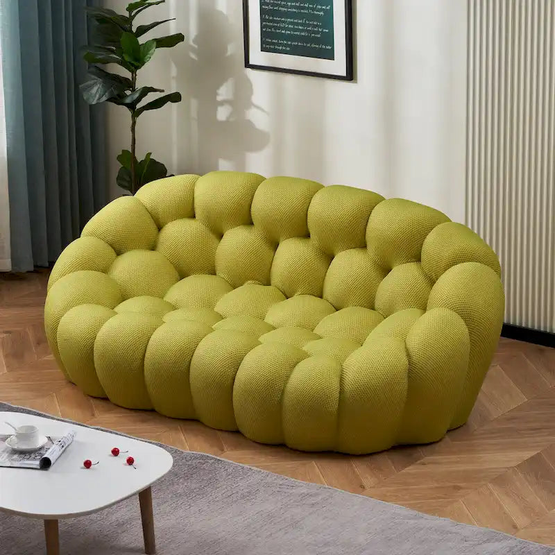 Dwuosobowa sofa typu bubble, zakrzywiona, o strukturze plastra miodu, z tkaniny 3D, do salonu, pokoju dziennego, mieszkania