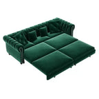 Rozkładana sofa 3 w 1 Whisen Velvet typu king-size z ruchomym podnóżkiem i pikowanym wzorem