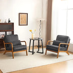 Tapicerowany fotel w stylu Mid-Century Modern