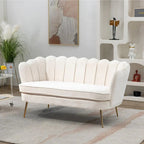 Mała dwuosobowa sofa do pokoju ze złotymi metalowymi nogami - 2 miejsca