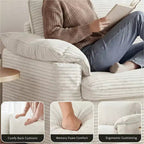 Sofa dwuosobowa Dyonery 86 Cloud, głębokie siedzisko i szerokie poduszki podłokietników, solidna rama, ergonomiczna i przewiewna konstrukcja