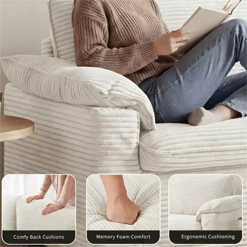 Sofa dwuosobowa Dyonery 86 Cloud, głębokie siedzisko i szerokie poduszki podłokietników, solidna rama, ergonomiczna i przewiewna konstrukcja