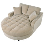 Sofa rozkładana typu chaise longue z chenille, tapicerowana sofa z pikowanym oparciem i 2 zdejmowanymi poduszkami do salonu