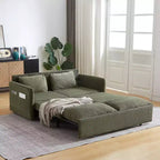 64,5-calowa rozkładana sofa 3 w 1 z sztruksu z funkcją spania