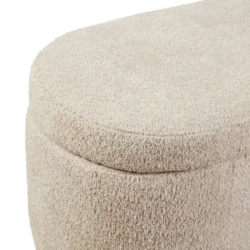 Ławka ze schowkiem i otwieranym wiekiem INK+IVY Bailey, taupe, boucle