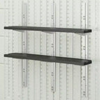 Pionowy zestaw regału Suncast na 6 półek, oszczędzający miejsce, do montażu ściennego, do przechowywania na zewnątrz, czarny