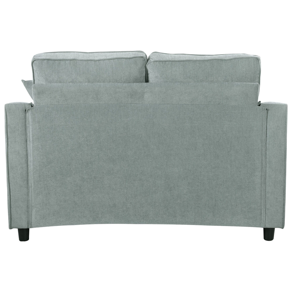 Sofa rozkładana typu chaise longue z chenille, tapicerowana sofa z pikowanym oparciem i 2 zdejmowanymi poduszkami do salonu