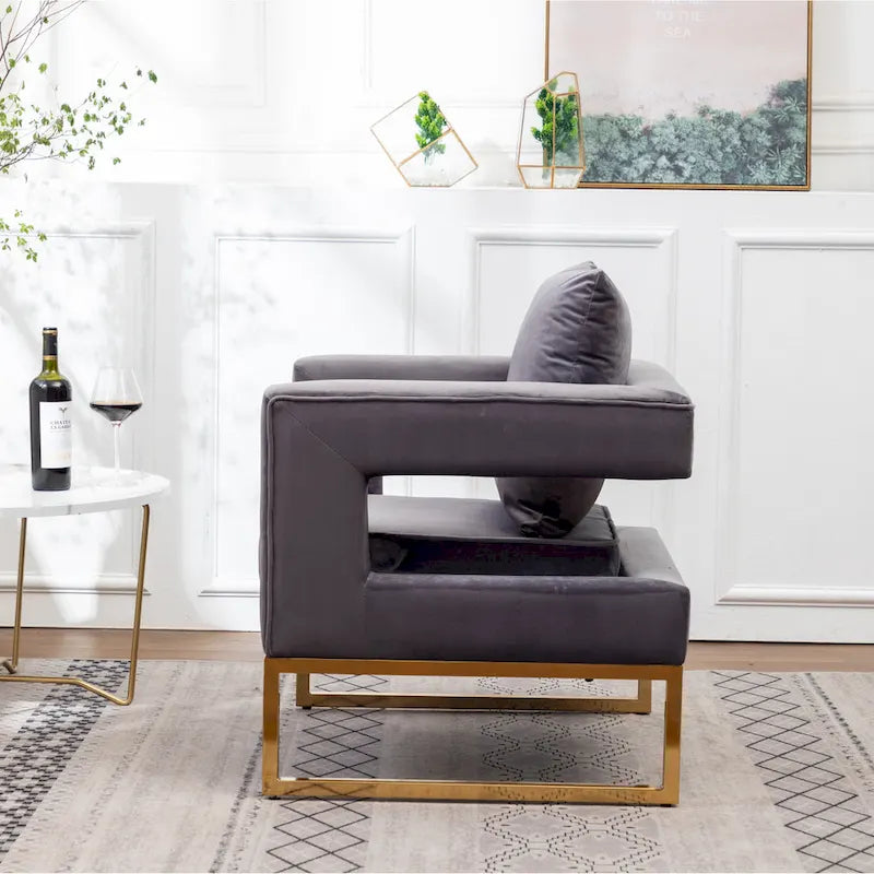 Nowoczesny tapicerowany fotel akcentowy Roundhill Furniture Lenola