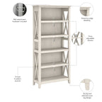 Zestaw regałów na książki Key West 5 półek marki Bush Furniture