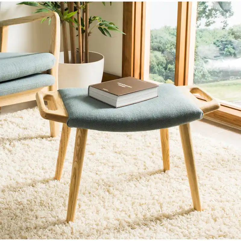 Beige/ Natural Mid-Century Bench - 11.8 x 24.6 x 15.4 - 12Wx25Dx15H