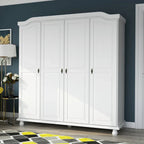 Palace Imports Szafa 4-drzwiowa Kyle w 100% z litego drewna, z drzwiami drewnianymi lub lustrzanymi