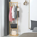 15 Wide Solid Wood Freestanding Coat Rack with Storage - Bamboo Color