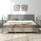 Nowoczesne, solidne łóżko platformowe king-size z drewna, eleganckie i trwałe