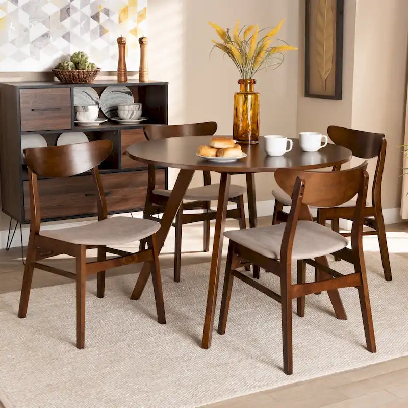 5-częściowy zestaw do jadalni Philip w stylu nowoczesnego mid-century i transitional