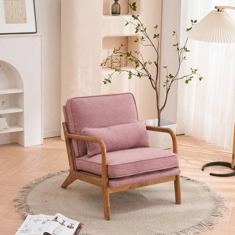 Tapicerowany fotel w stylu Mid-Century Modern