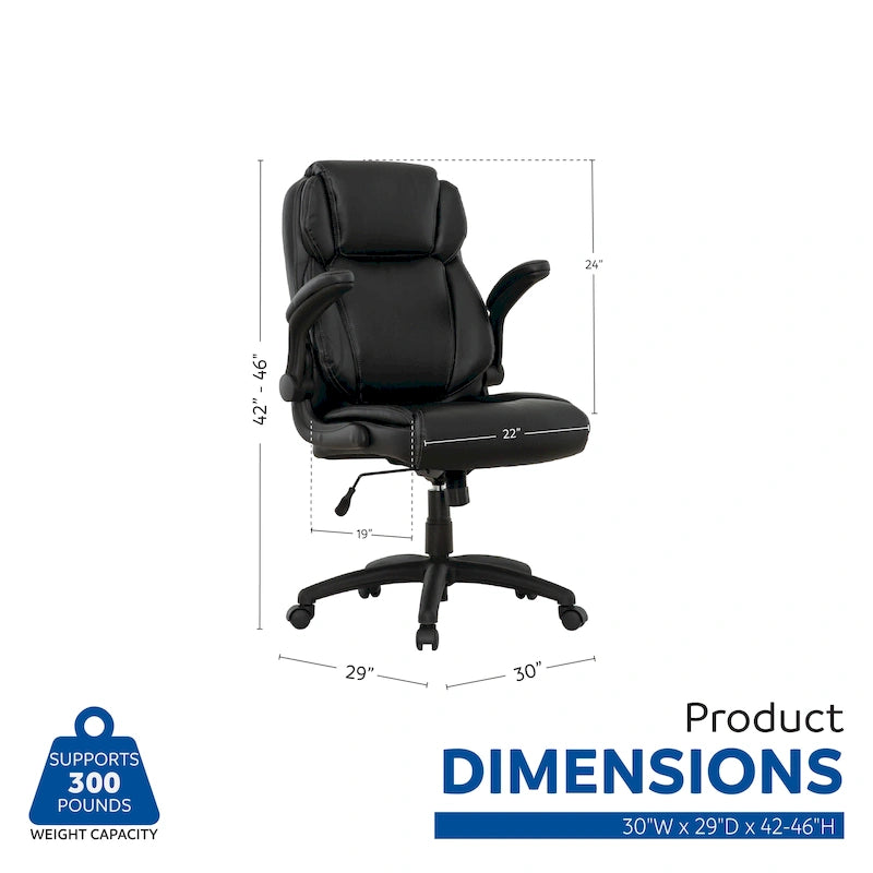Ergonomic High-Back Executive Office Chair with Padded Armrests