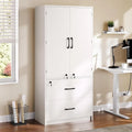 68H Large Heavy Duty Wood File Cabinets 2-Drawer Storage Cabinet with Lock and Adjustable Shelves