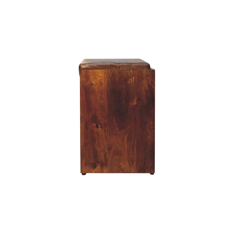 Wysuwana ławka do przechowywania obuwia Buffalo Hide w kolorze kasztanowym