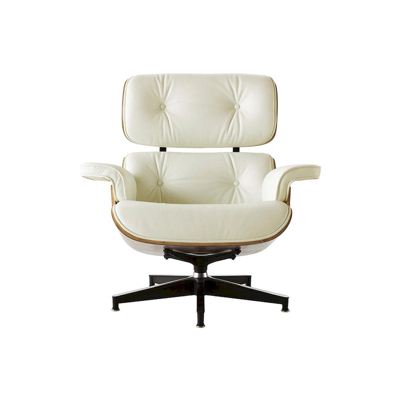 Skórzany fotel wypoczynkowy typu lounge w stylu Mid-Century Modern z funkcją rozkładania