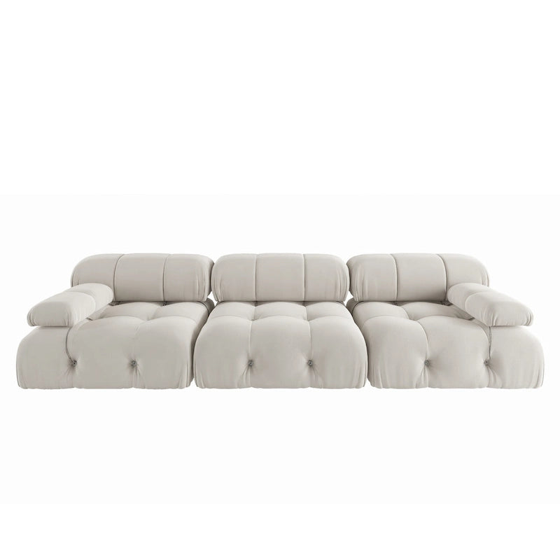 Modułowa sofa 3-osobowa z aksamitu z możliwością zmiany układu