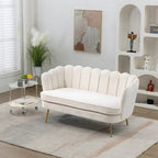 Mała dwuosobowa sofa do pokoju ze złotymi metalowymi nogami - 2 miejsca