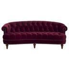 Sofa Chesterfield La Rosa 84 w stylu Mid-Century Modern, tapicerowana aksamitem i przeszywana głęboko