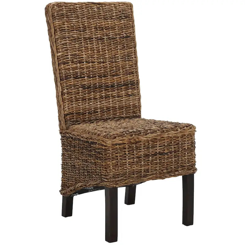Zestaw 2 krzeseł jadalnianych z naturalnej wikliny, 48 szer. x 56 gł. x 104 wys. cm, styl boho coastal