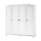 Palace Imports Szafa 4-drzwiowa Kyle w 100% z litego drewna, z drzwiami drewnianymi lub lustrzanymi