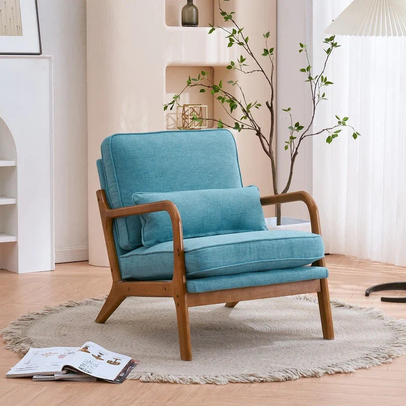 Tapicerowany fotel w stylu Mid-Century Modern