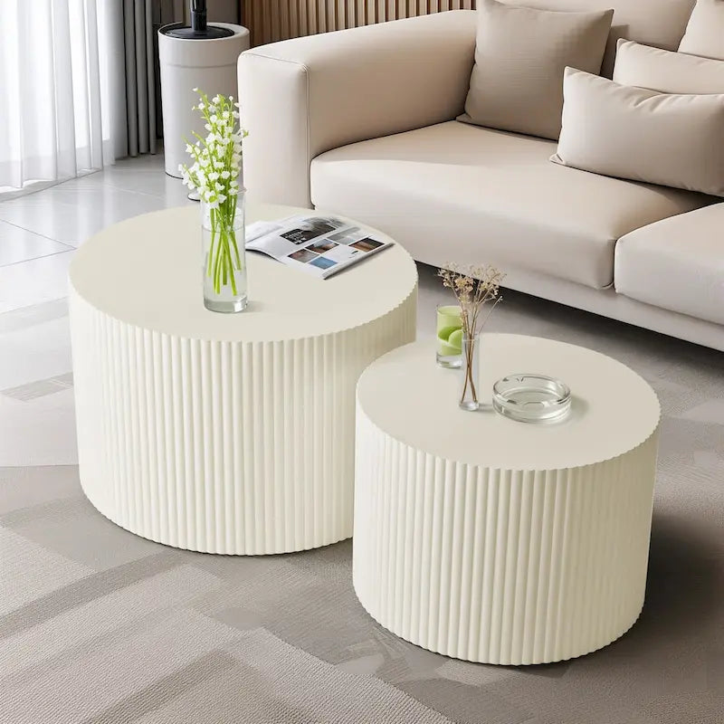 Zestaw 3 wsuwanych stolików kawowych Wave Stripe