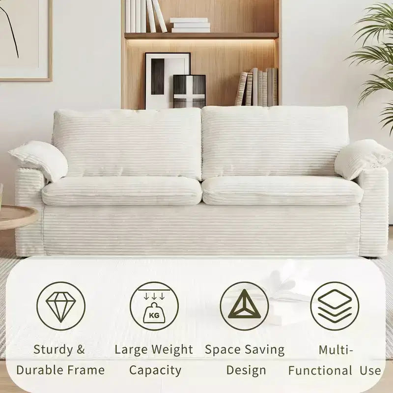 Sofa dwuosobowa Dyonery 86 Cloud, głębokie siedzisko i szerokie poduszki podłokietników, solidna rama, ergonomiczna i przewiewna konstrukcja