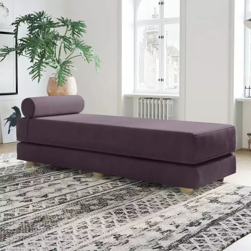 Leżanka / Rozkładana sofa dwuosobowa – mikrowelur