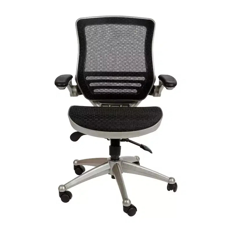 Obrotowe krzesło biurowe gabinetowe Flash Furniture z przezroczystej siatki, z zagłówkiem do połowy pleców i podnoszonymi podłokietnikami