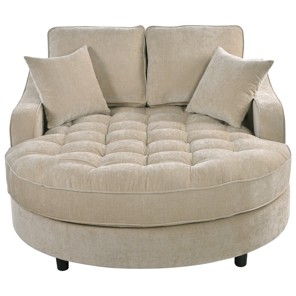 Sofa rozkładana typu chaise longue z chenille, tapicerowana sofa z pikowanym oparciem i 2 zdejmowanymi poduszkami do salonu