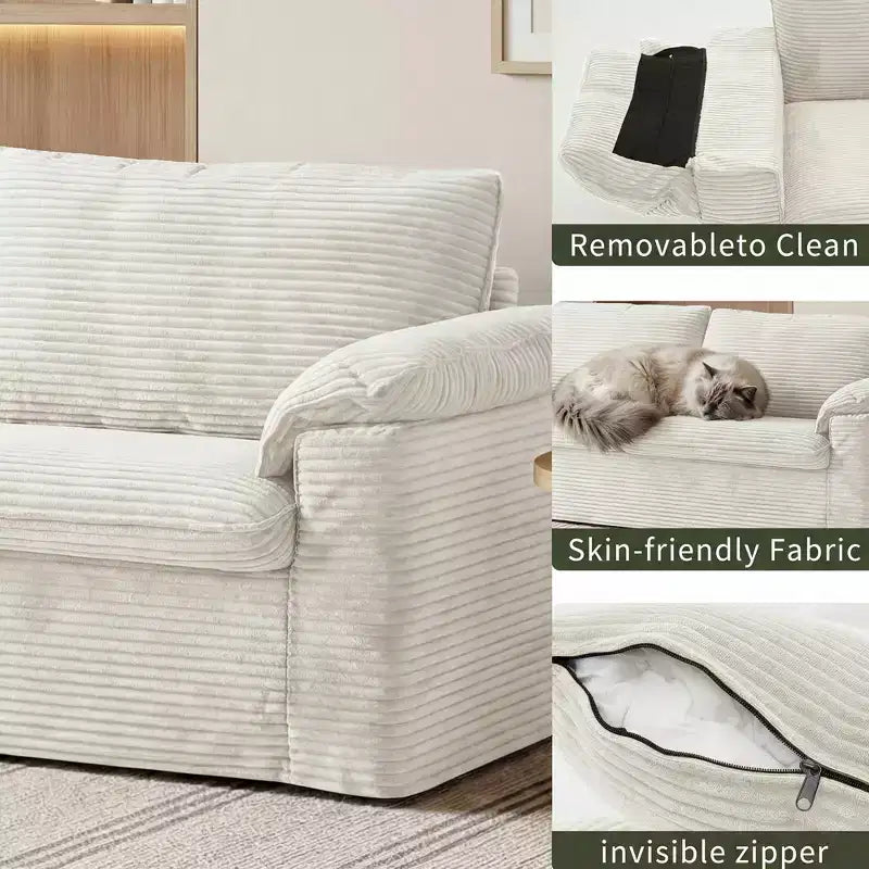 Sofa dwuosobowa Dyonery 86 Cloud, głębokie siedzisko i szerokie poduszki podłokietników, solidna rama, ergonomiczna i przewiewna konstrukcja