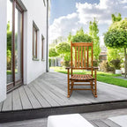Karl Home | 24-calowy bujany fotel tarasowy z litego drewna