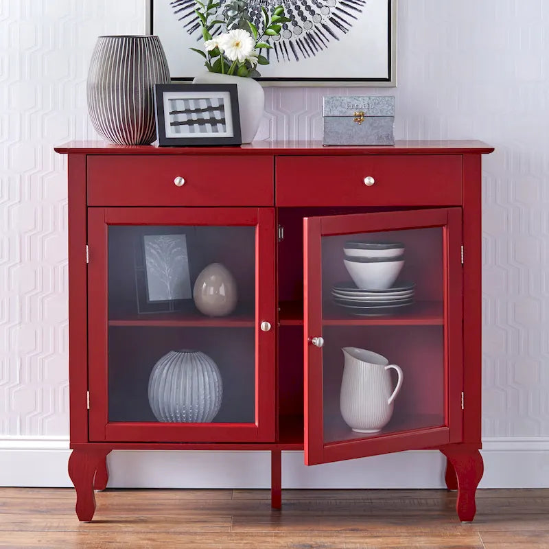 Komoda/buffet Copper Grove Rawdon z przeszklonym frontem