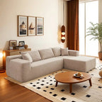 HOOOWOOO Nowoczesna narożna sofa modułowa w stylu minimalistycznym, wykonana z sztruksu, do salonu