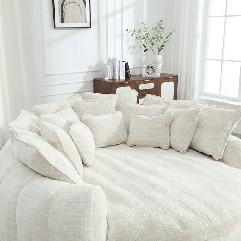 Wygodna dwuosobowa sofa z funkcją spania typu Loaf, duża sofa z funkcją spania i podłokietnikami