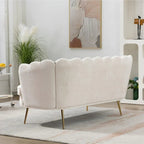 Mała dwuosobowa sofa do pokoju ze złotymi metalowymi nogami - 2 miejsca
