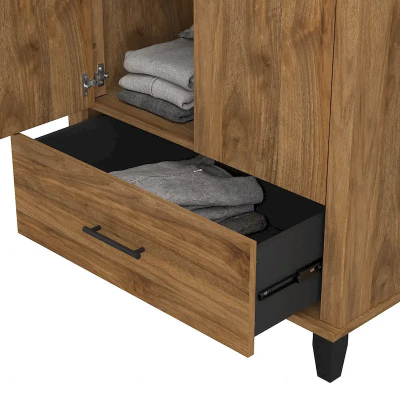 Wysoka szafka do przedpokoju Somerset z drzwiczkami i szufladą marki Bush Furniture