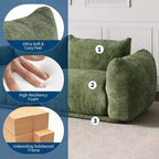 Modułowa dwuosobowa sofa z tkaniny szenilowej, sofa typu "cloud" z pianką o wysokiej sprężystości, sofa bezstelażowa do małych wnętrz