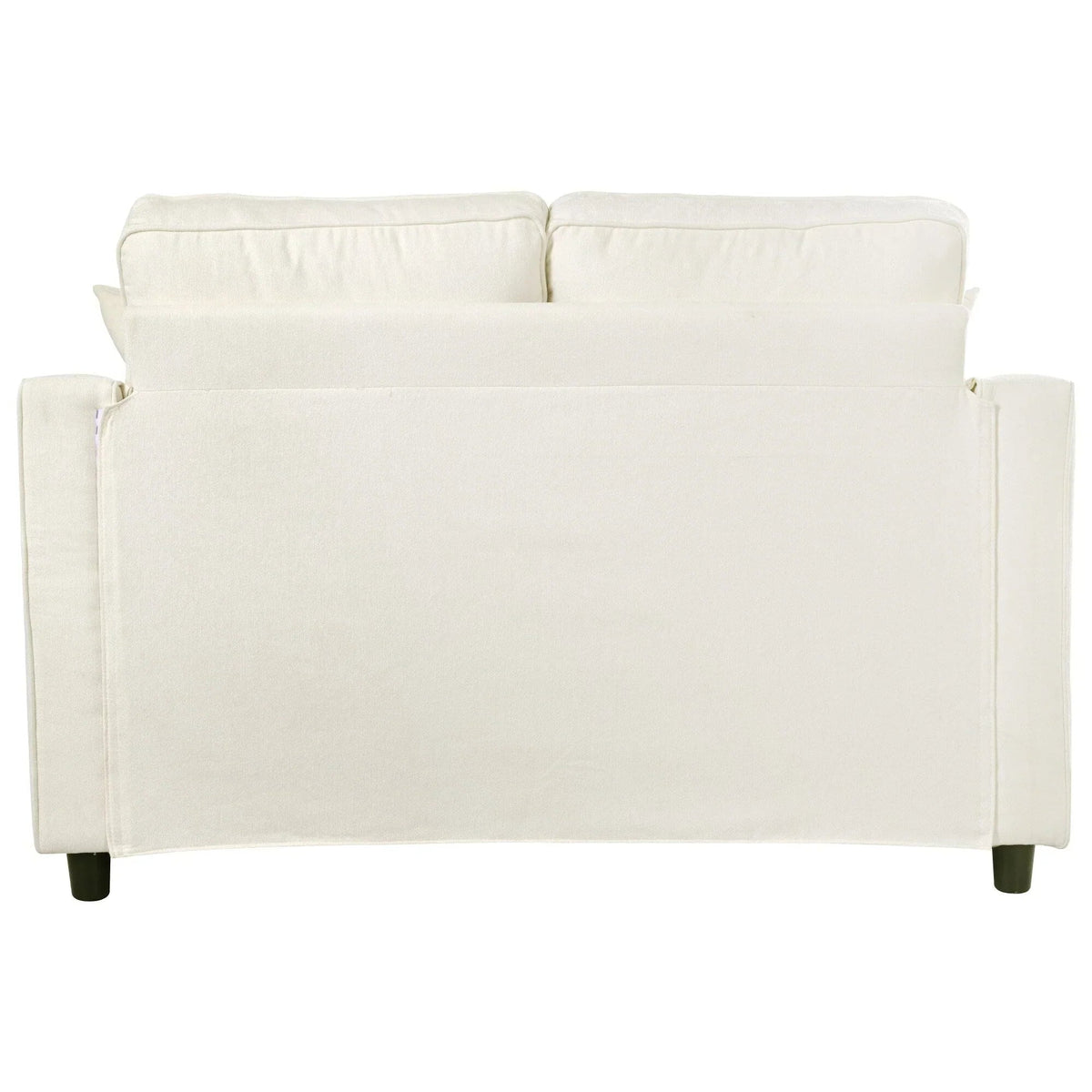 Sofa rozkładana typu chaise longue z chenille, tapicerowana sofa z pikowanym oparciem i 2 zdejmowanymi poduszkami do salonu