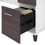 Biurko w kształcie litery L Somerset 60 cali z nadstawką do przechowywania od Bush Furniture