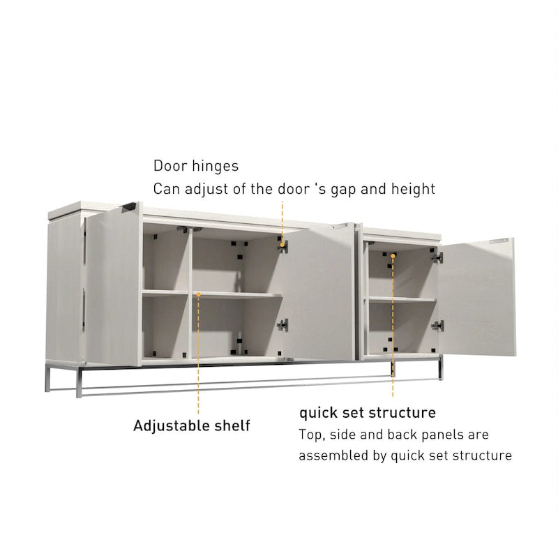 Drewniana 4-drzwiowa szafka ozdobna Clihome Furniture