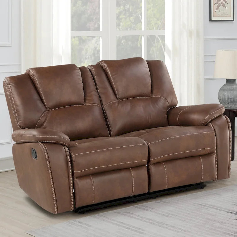 Dwuosobowa sofa rozkładana ręcznie Steve Silver Kameryn ze skóry ekologicznej
